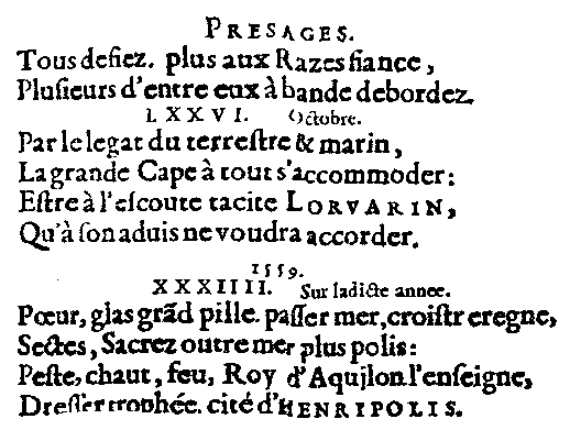 Quatrains de l'édition Du Ruau