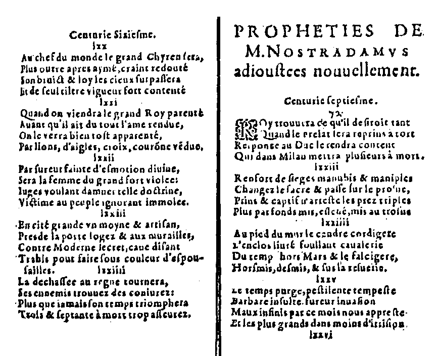 Quatrain (VII.71), Edition Pierre Ménier (S. d.)